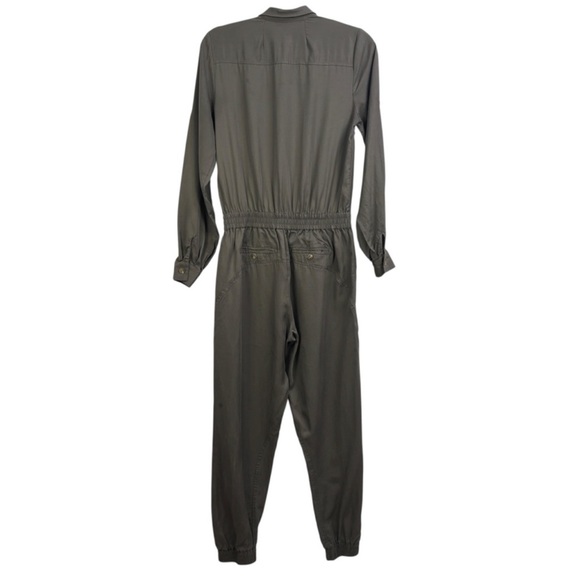 ATM Anthony Thomas Melillo Army Green Washed Lyocell Utility Jumpsuit XS - Picture 4 of 14